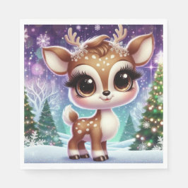 Serviette En Papier Snowflake Sparkle Baby Reindeer