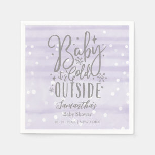 Serviette En Papier Snowflakes Baby It's Cold Outside Baby shower
