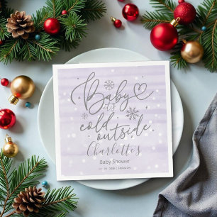 Serviette En Papier Snowflakes Baby It's Cold Outside Baby shower