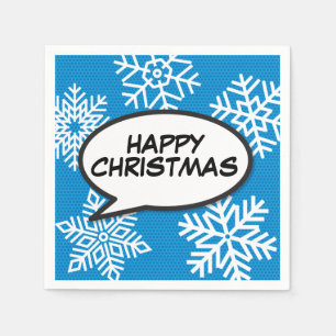 Serviette En Papier Snowflakes Speech Buble Fun Retro Comédie Livre