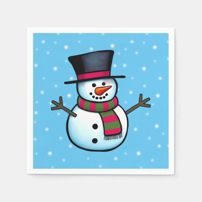 Serviette En Papier Snowman (Devant)