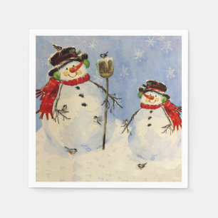 Serviette En Papier Snowman et son