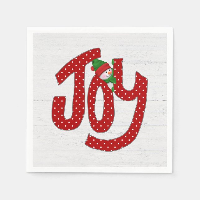 Serviette En Papier Snowman Sur Polka Dot Joy (Devant)