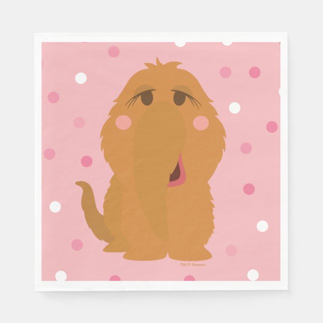 Serviette En Papier Snuffleupagus Pink Polka Motif (Devant)
