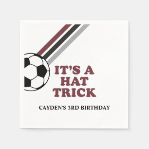 Serviette En Papier Soccer Maroon Stripes Casquette Trick 3e anniversa