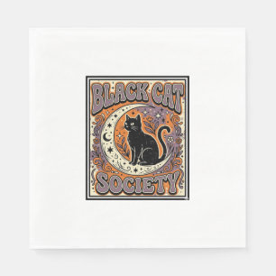 Serviette En Papier Société du chat noir Chat noir Art vectoriel vinta