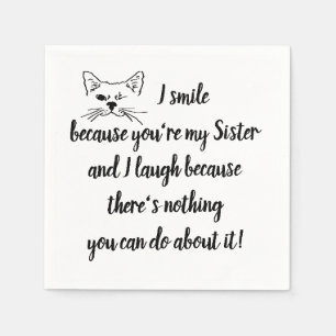 Serviette En Papier Soeur d'amusement disant le chat clignotant mignon