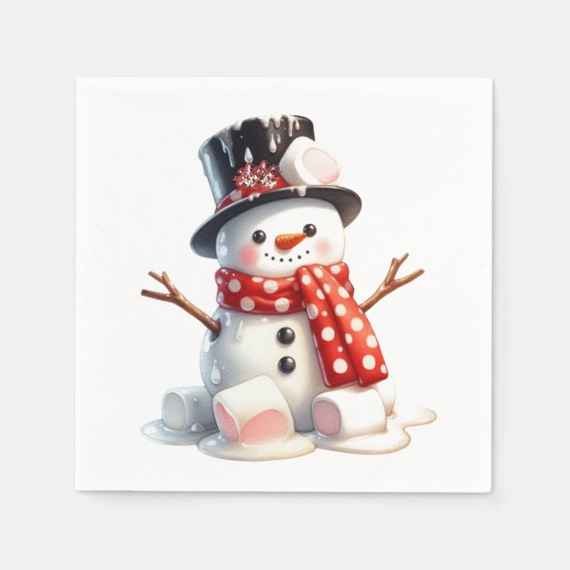 Serviette En Papier Soft and Sweet Marshmallow Snowman Treat (Devant)