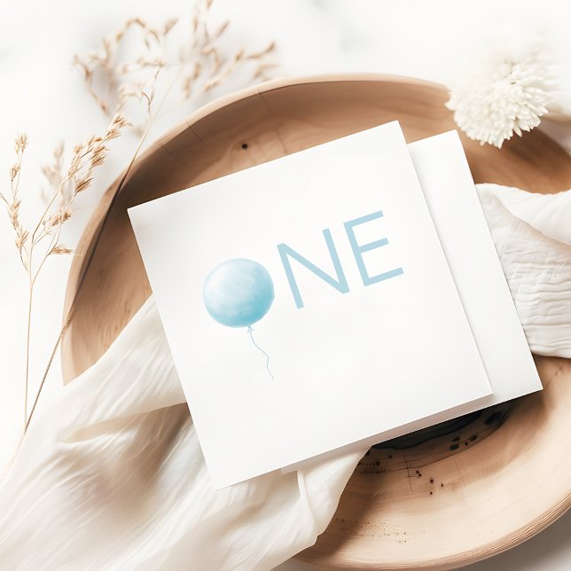 Serviette En Papier Soft Blue Balloon Modern Boys First Birthday Party (Créateur téléchargé)