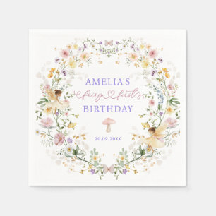 Serviette En Papier Soft Fleur sauvage Fairy Premier Anniversaire Fête