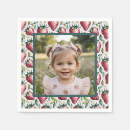 Serviette En Papier Soft Pastel Berry Sweet Strawberry Birthday Photo