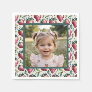 Serviette En Papier Soft Pastel Berry Sweet Strawberry Birthday Photo