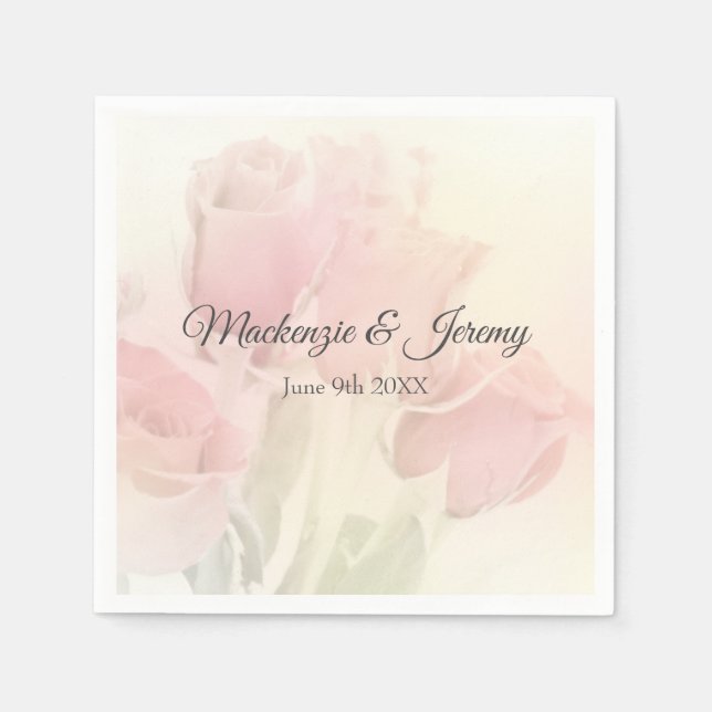 Serviette En Papier Soft Pastel Roses 2 (Devant)