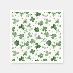 Serviette En Papier Soft Watercolor Shamrock