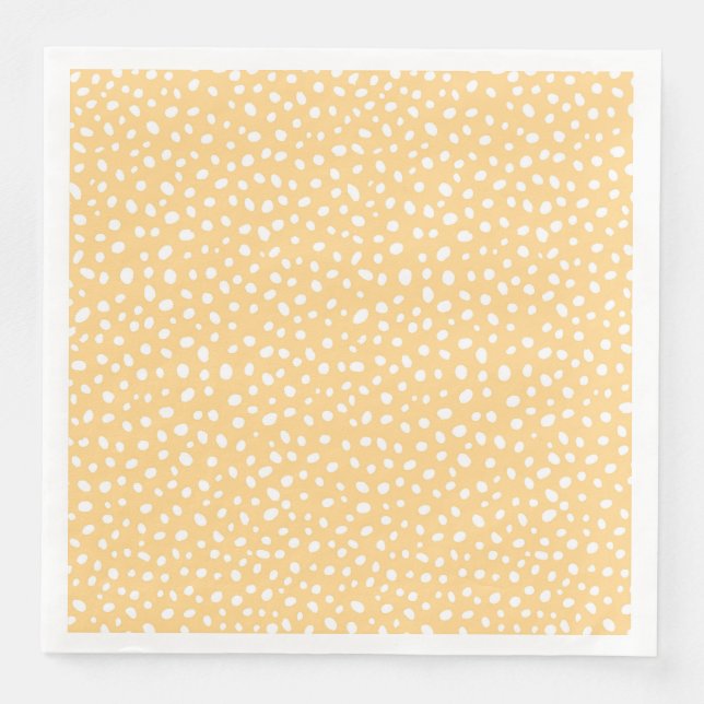 Serviette En Papier Soft Yellow Uneven Dots Graphic Design (Devant)