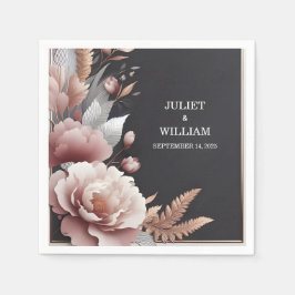 Serviette En Papier Soie rose Boho Peony Garden Dusty Rose Mariage