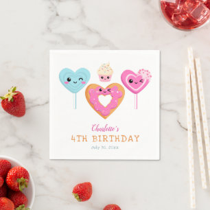 Serviette En Papier Soins et sucreries mignonnes Fête d'anniversaire