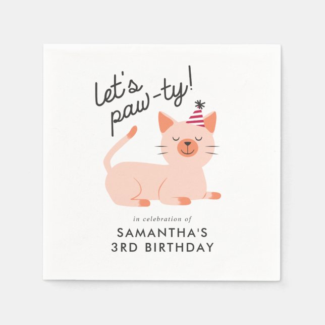 Serviette En Papier Soirée Anniversaire de enfant de chats mignons Ora (Devant)
