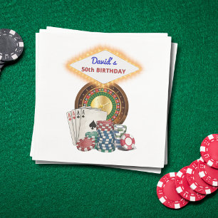 Serviette En Papier Soirée Casino de Vegas Anniversaire / Enterrement 