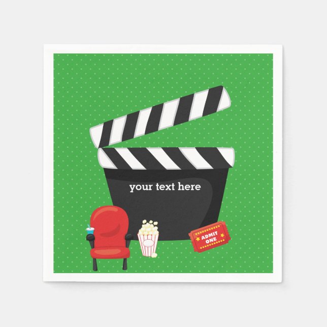 Serviette En Papier Soirée cinéma * choisir la couleur arrière - plan (Devant)