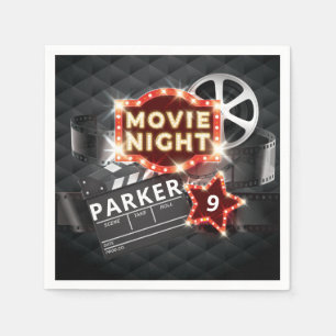 Serviette En Papier Soirée cinéma luxe personnalisé