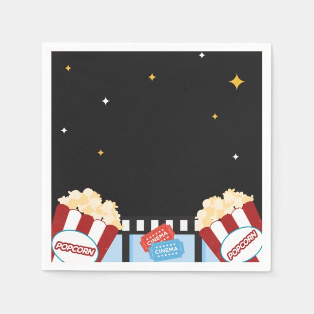 Serviette En Papier soirée cinéma popcorn jardin (Devant)