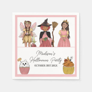 Serviette En Papier Soirée Costume d'Halloween rose doux et Éffrayant