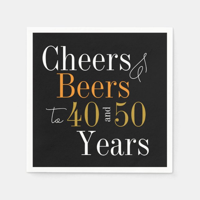 Serviette En Papier Soirée d'anniversaire conjointe de la bière et de  (Devant)