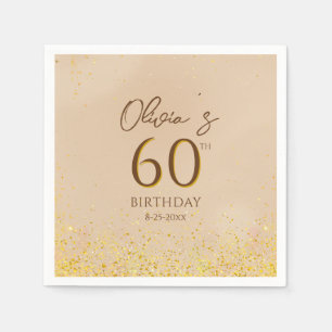Serviette En Papier Soirée d'Anniversaire Or