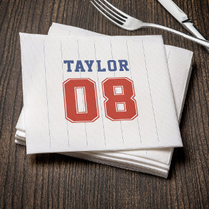 Serviette En Papier Soirée de baseball Sport Pinstripe Anniversaire