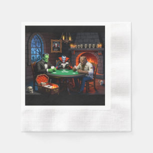 Serviette En Papier Soirée de Casino Halloween Monster Poker