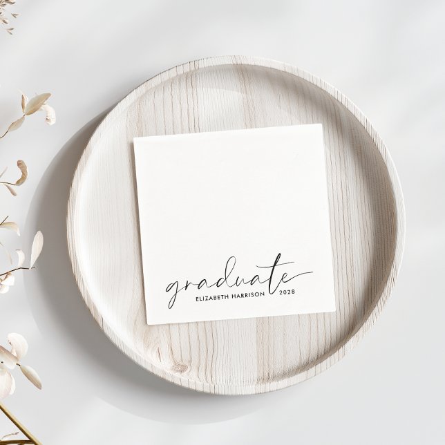 Serviette En Papier Soirée de graduation de script chic (Créateur téléchargé)