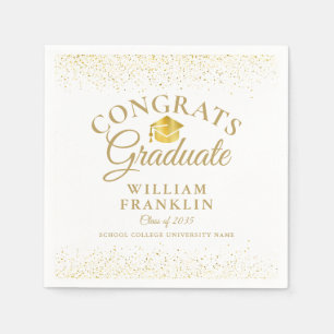 Serviette En Papier Soirée de graduation Gold Moderne personnalisée