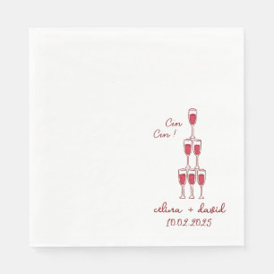 Serviette En Papier Soirée de mariage italienne élégante Cin Cin