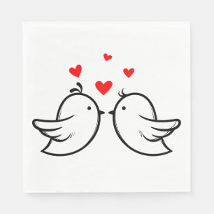 Serviette En Papier Soirée De Mariage Merci Rouge Et Noir