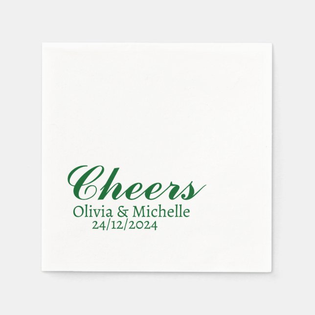 Serviette En Papier Soirée de mariage moderne simple et élégante (Devant)