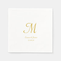 Soirée de mariage Monogramme Gold & White