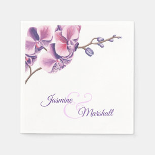Serviette En Papier Soirée de mariage violette orchidée