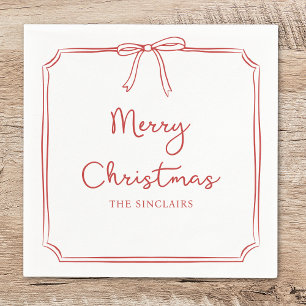 Serviette En Papier Soirée de Noël minimaliste minimaliste personnalis