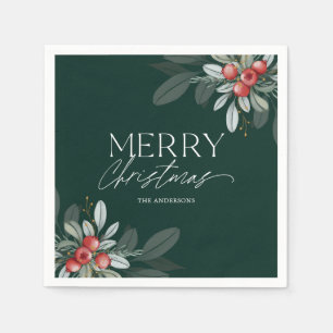 Serviette En Papier Soirée de Noël moderne et élégante
