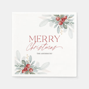 Serviette En Papier Soirée de Noël moderne et élégante