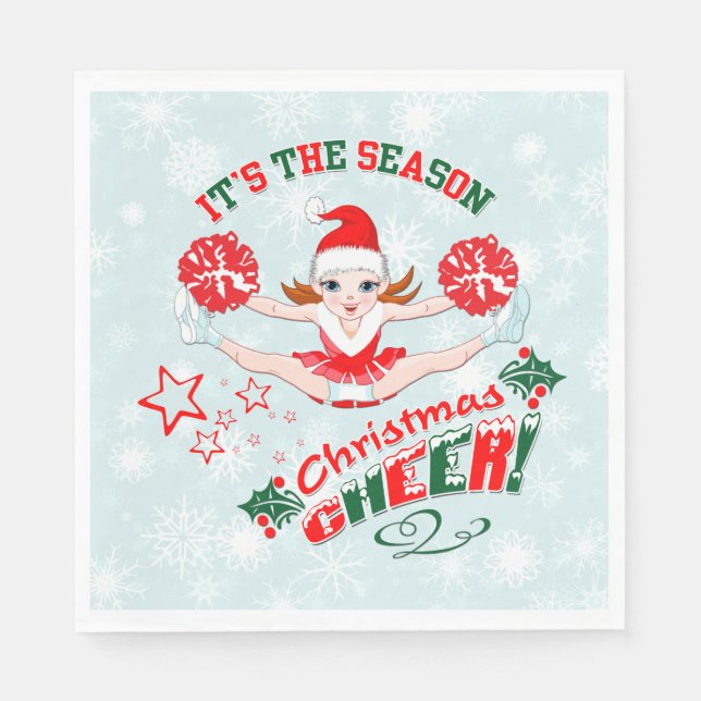 Serviette En Papier Soirée de Noël pour les pom girls (Devant)