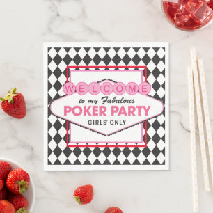 Serviette En Papier Soirée de poker pour filles avec cartes
