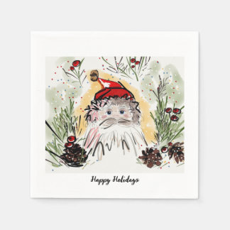 Serviette En Papier Soirée de vacances personnalisée Père Noël Cocktai