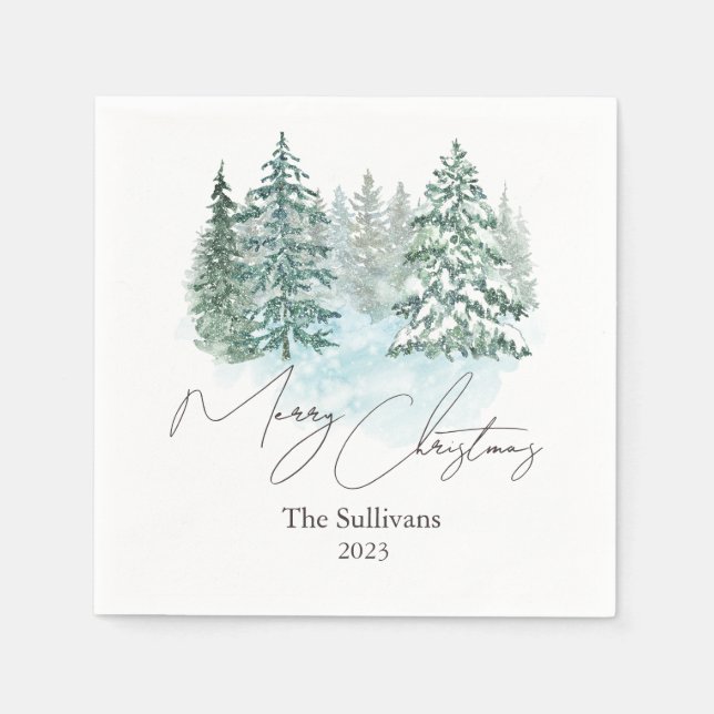 Serviette En Papier Soirée des Pins de Noël (Devant)