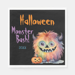 Serviette En Papier Soirée d'Halloween du mignon Monster Bash