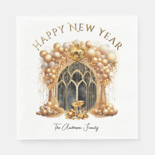 Serviette En Papier Soirée Elegant & Gold New Years