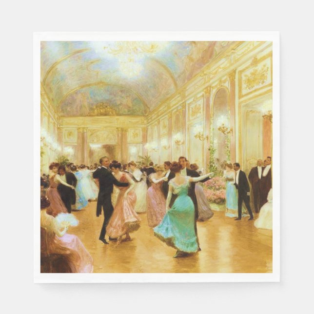 Serviette En Papier Soirée élégante (Danser au Palais Ball) (Devant)