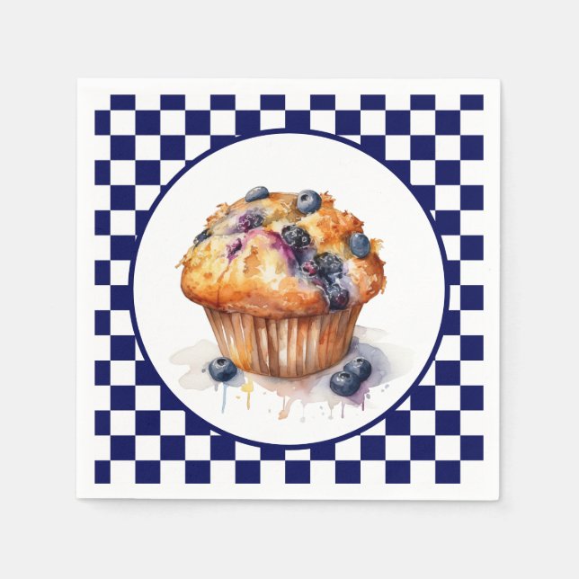 Serviette En Papier Soirée muffin aux bleuets (Devant)