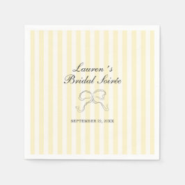 Serviette En Papier Soirée nuptiale Soft Yellow Stripes